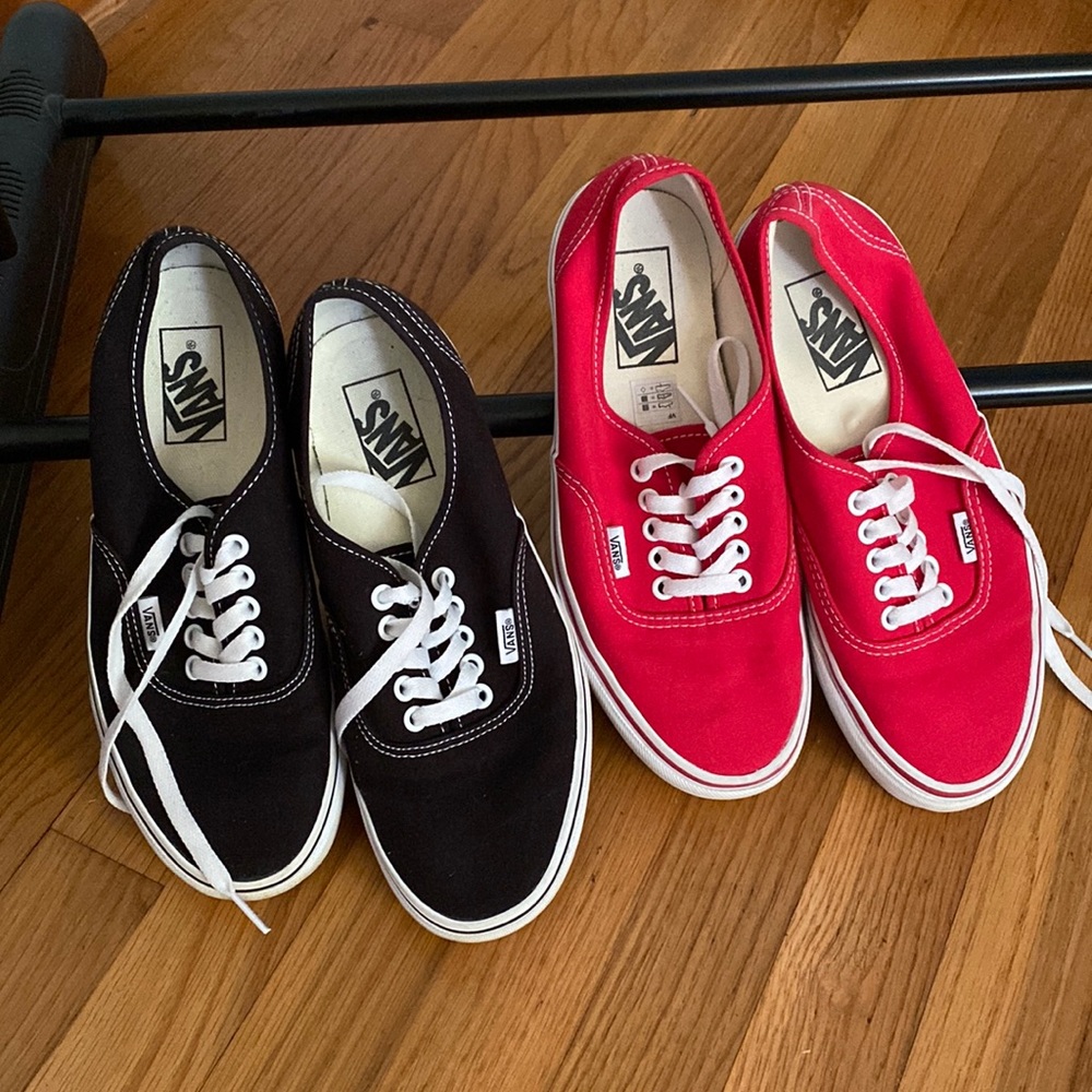 Vans Shoes - Lot of 2 Pairs - Size M7 W8.5 - Black and Red - Worn Once Each